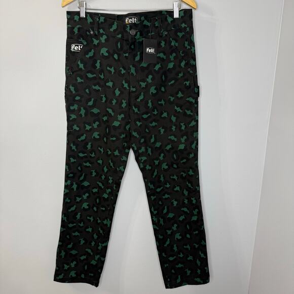 Felt Garden Pant Dark Leopard Cotton Canvas Relax Fit Men's 32 - Picture 7 of 7